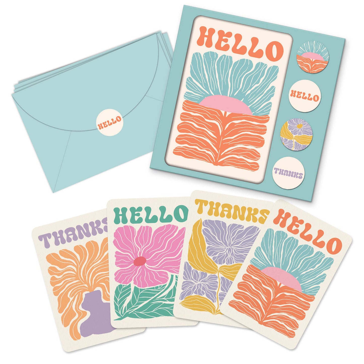 Fancy Flora Boxed Card Set with Stickers | 12 cards