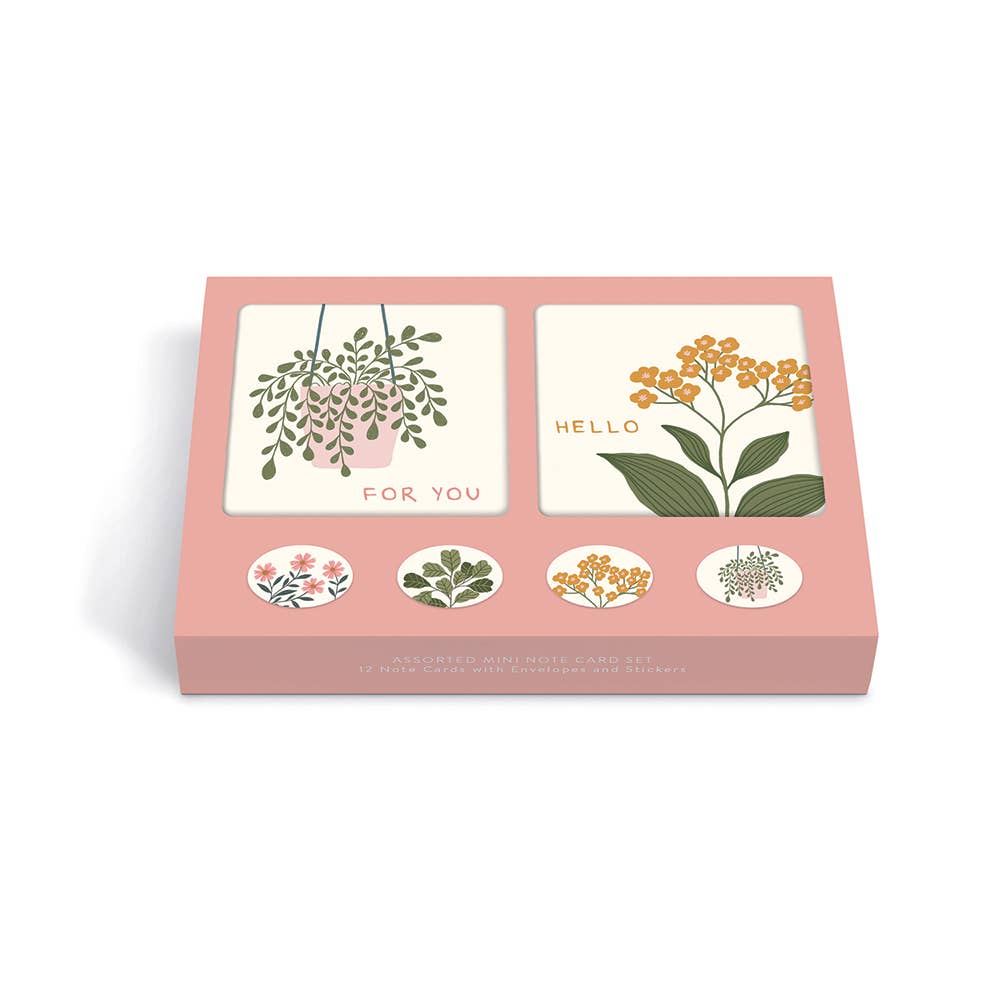 Plant Love Mini Notecard Set with Stickers | 12 cards