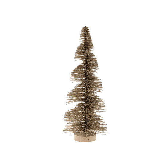 Swirl Bottle Brush Tree | Pale Gold Sparkle