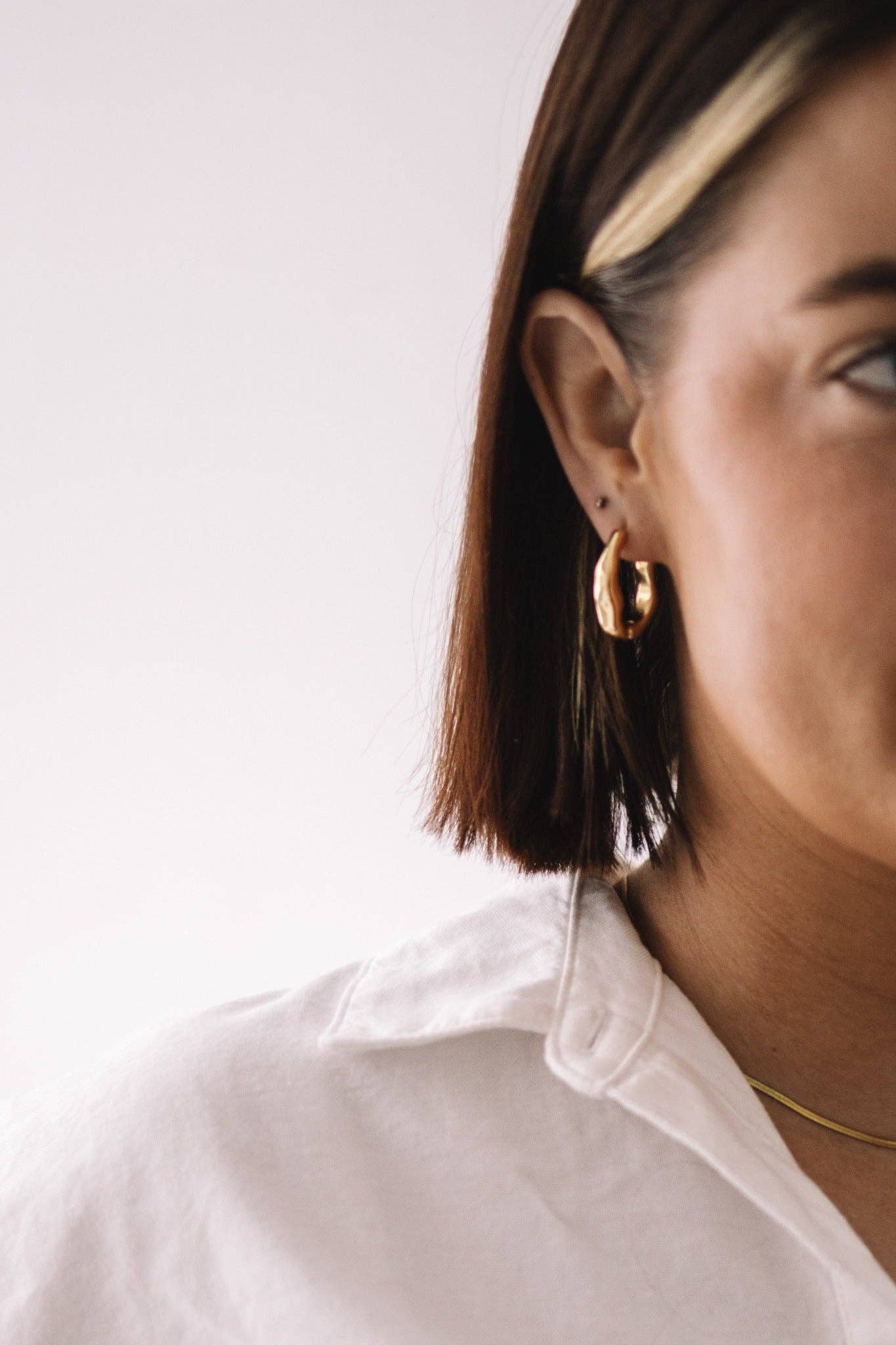 Organic Hoop Earrings - Gold