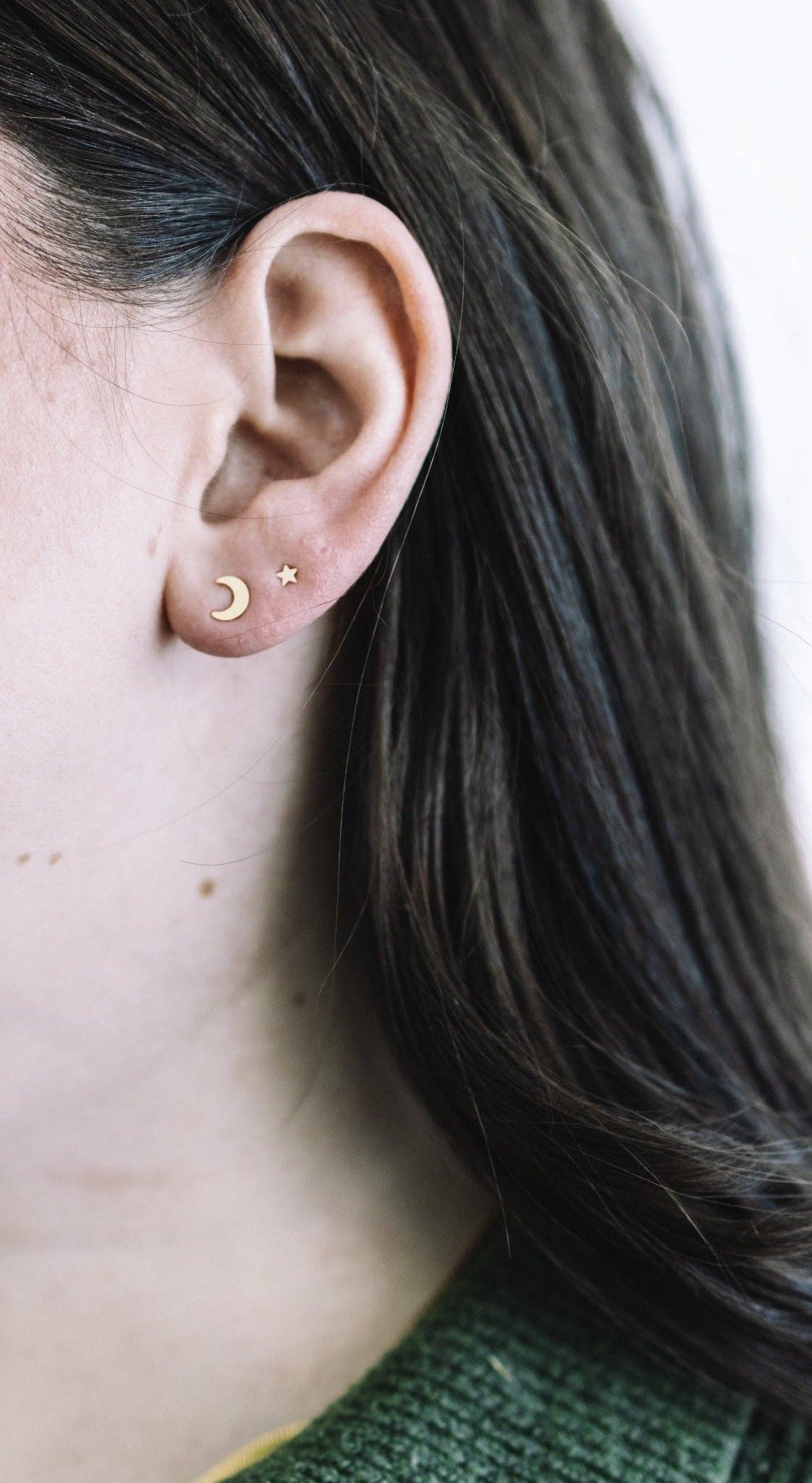 Mini Moon Stud Earrings