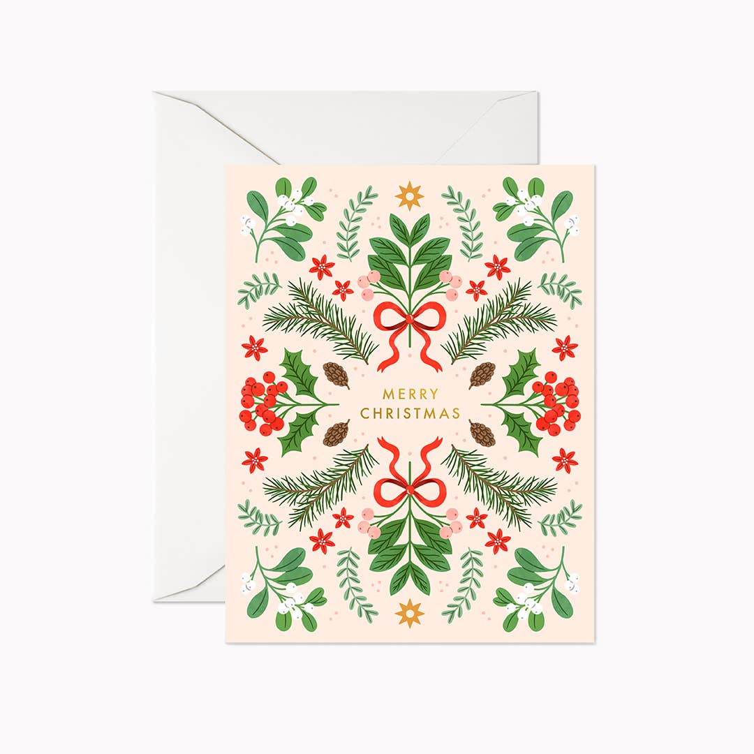 Merry Christmas Berries Greeting Card