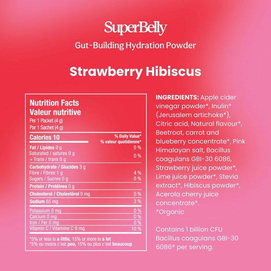 SuperBelly Hydration & Gut Mix - Strawberry Hibiscus