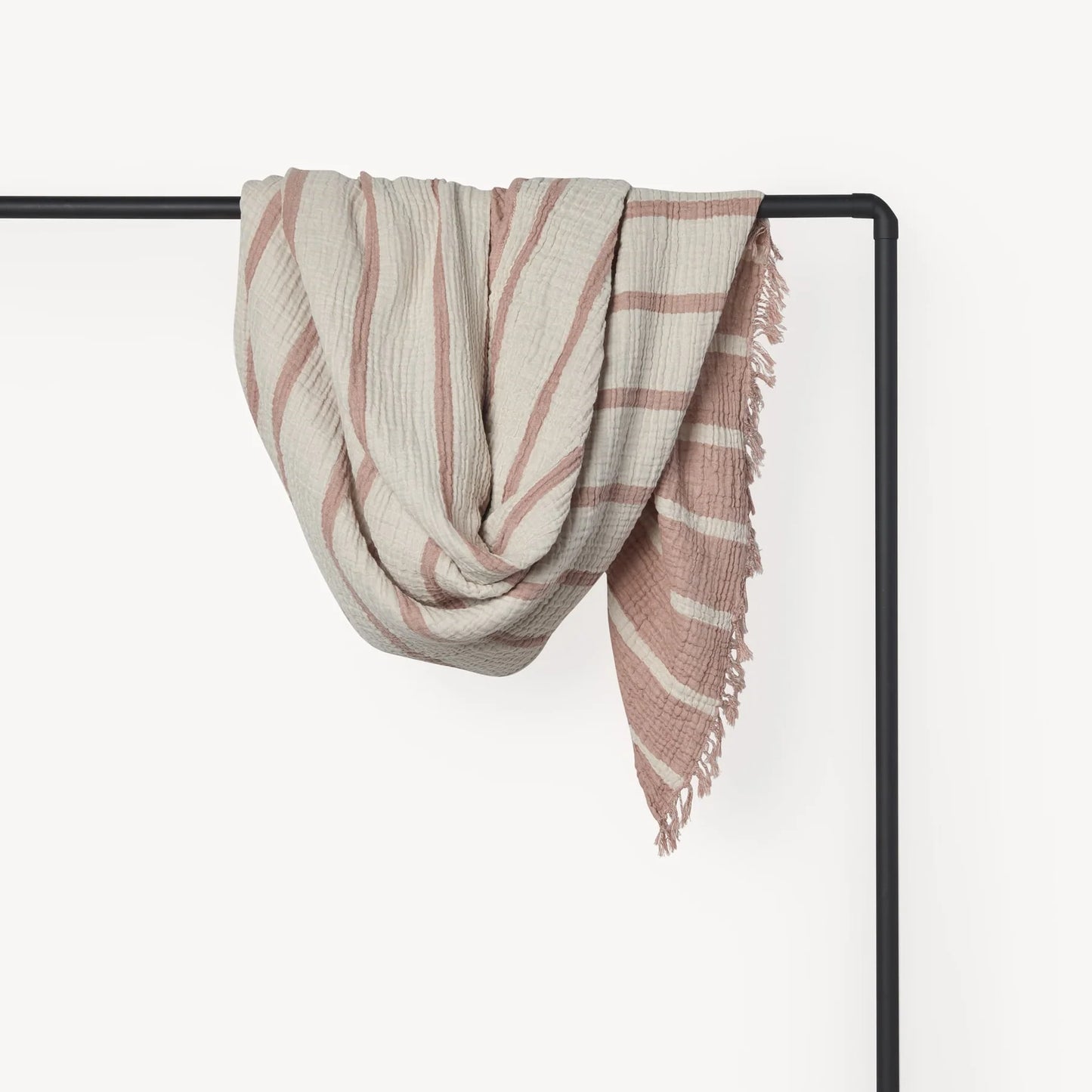 Crinkle Striped Throw Blanket | Turkish Cotton