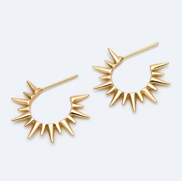 Shine Spikey Earrings - Gold