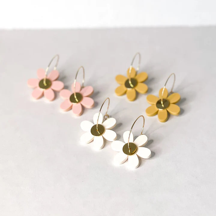 Daisy Hoop - Everyday Acrylic Earrings