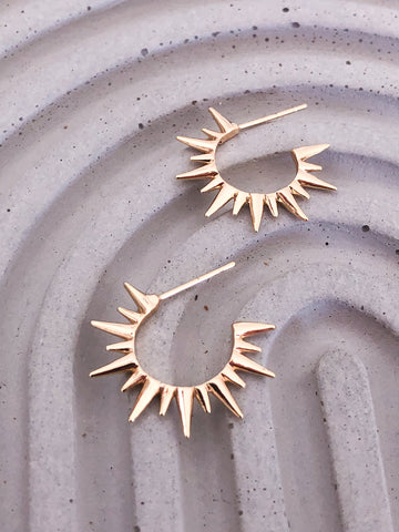 Shine Spikey Earrings - Gold