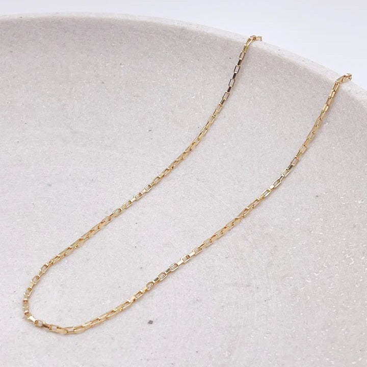Vanessa Box Chain - Gold Layering Necklace