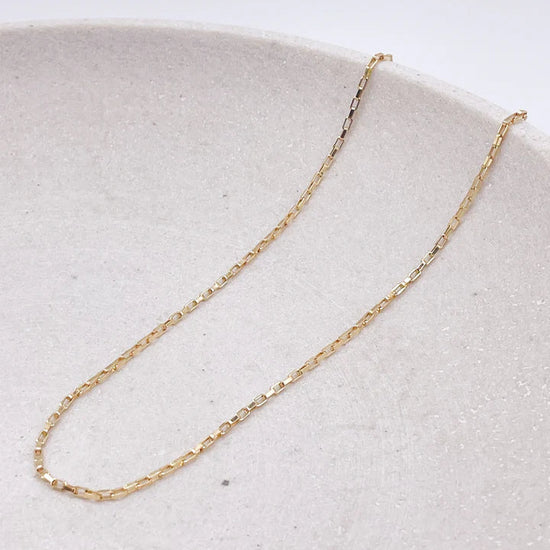 Vanessa Box Chain - Gold Layering Necklace