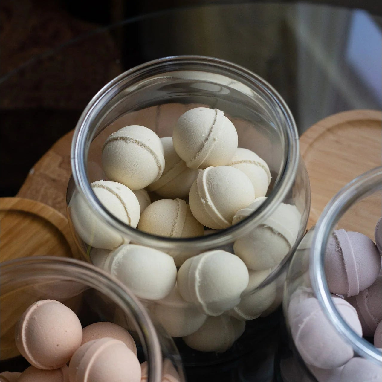 Oak & Aspen bath bomb minis, 70g each,  in three aromatic scents, made with natural ingredients and crafted in the Canadian prairies.