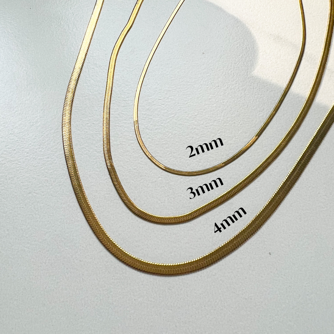 Herringbone Gold Necklace | 2mm