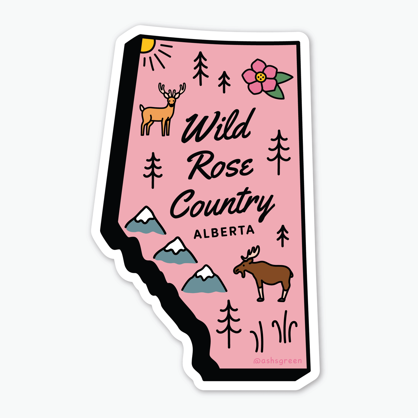 Alberta Vinyl Sticker | "wild rose country" - StickersAshleigh Green StudiosMisiyo Candle Co