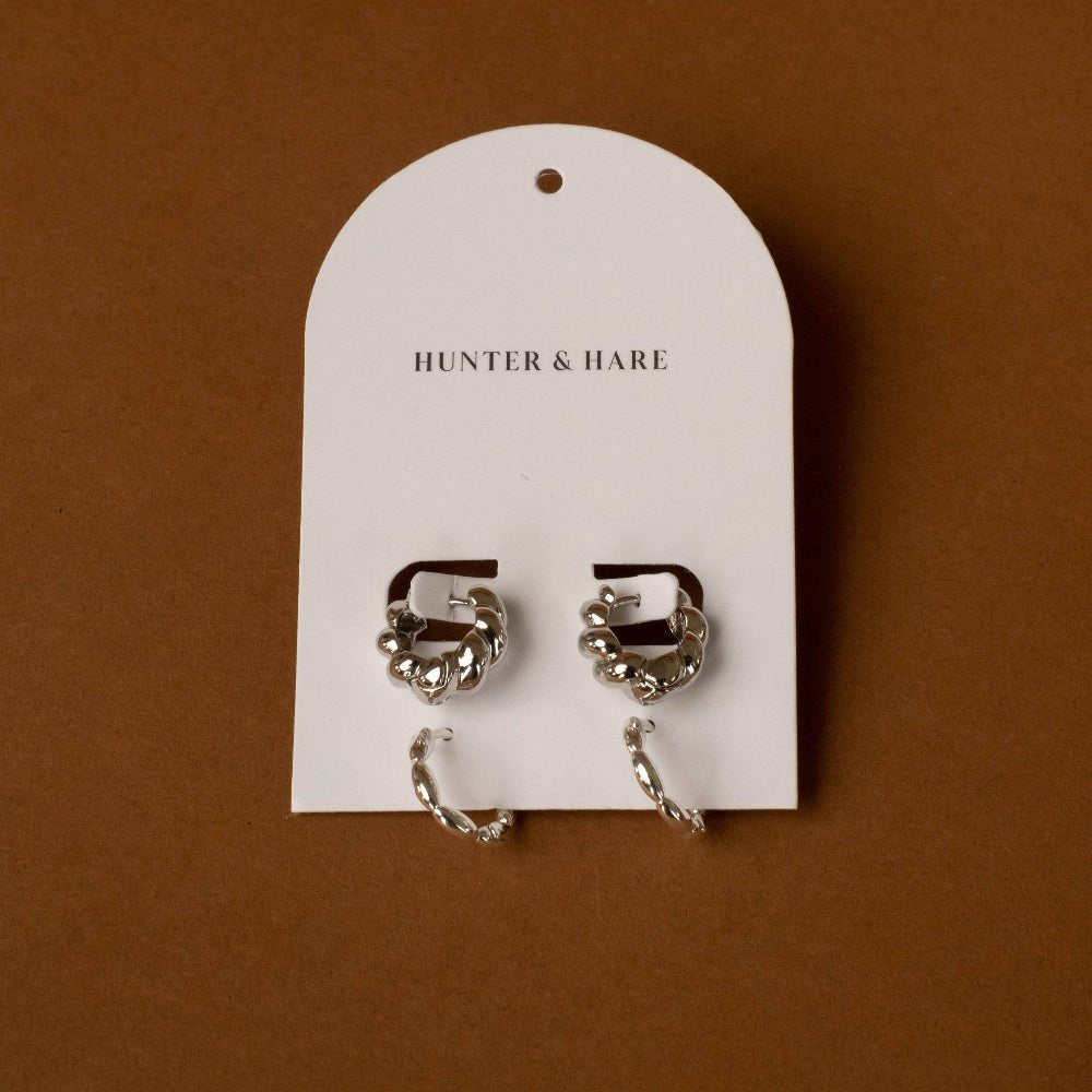 Aurora Sterling Silver Hoop Earrings | Set of 2 - EarringsHunter & HareFR-ATBHSMisiyo Candle Co