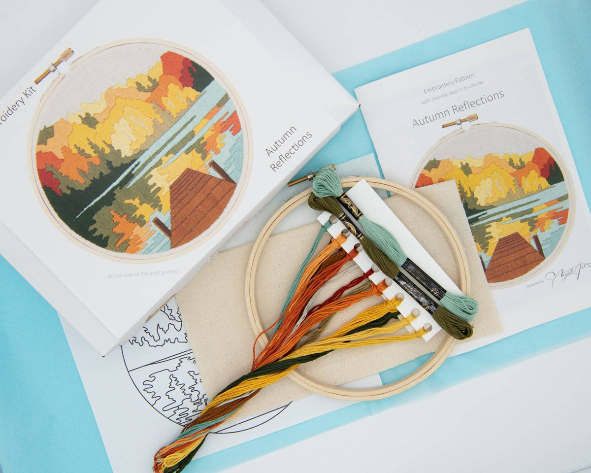 Autumn Reflections Embroidery Kit - Embroidery KitsAngiels ArtMisiyo Candle Co