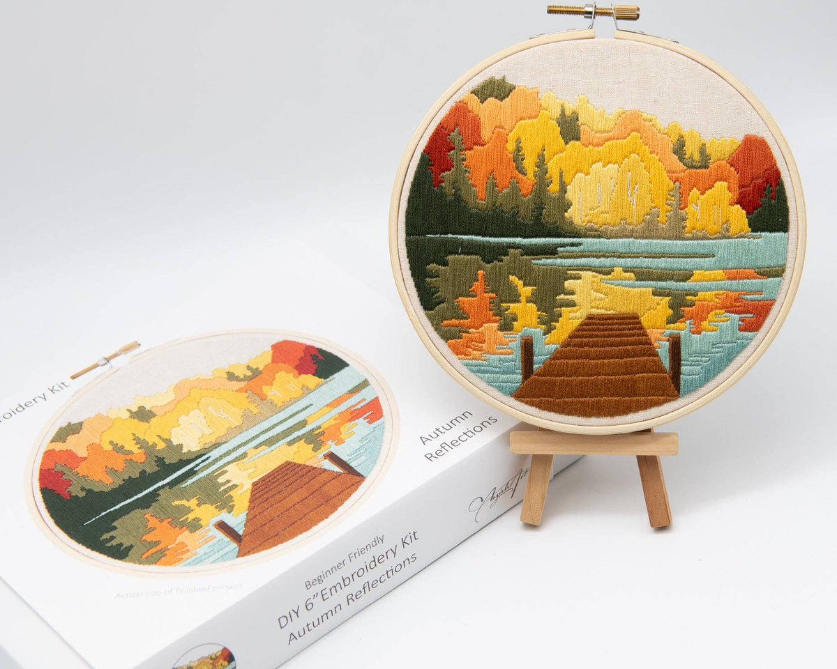 Autumn Reflections Embroidery Kit - Embroidery KitsAngiels ArtMisiyo Candle Co