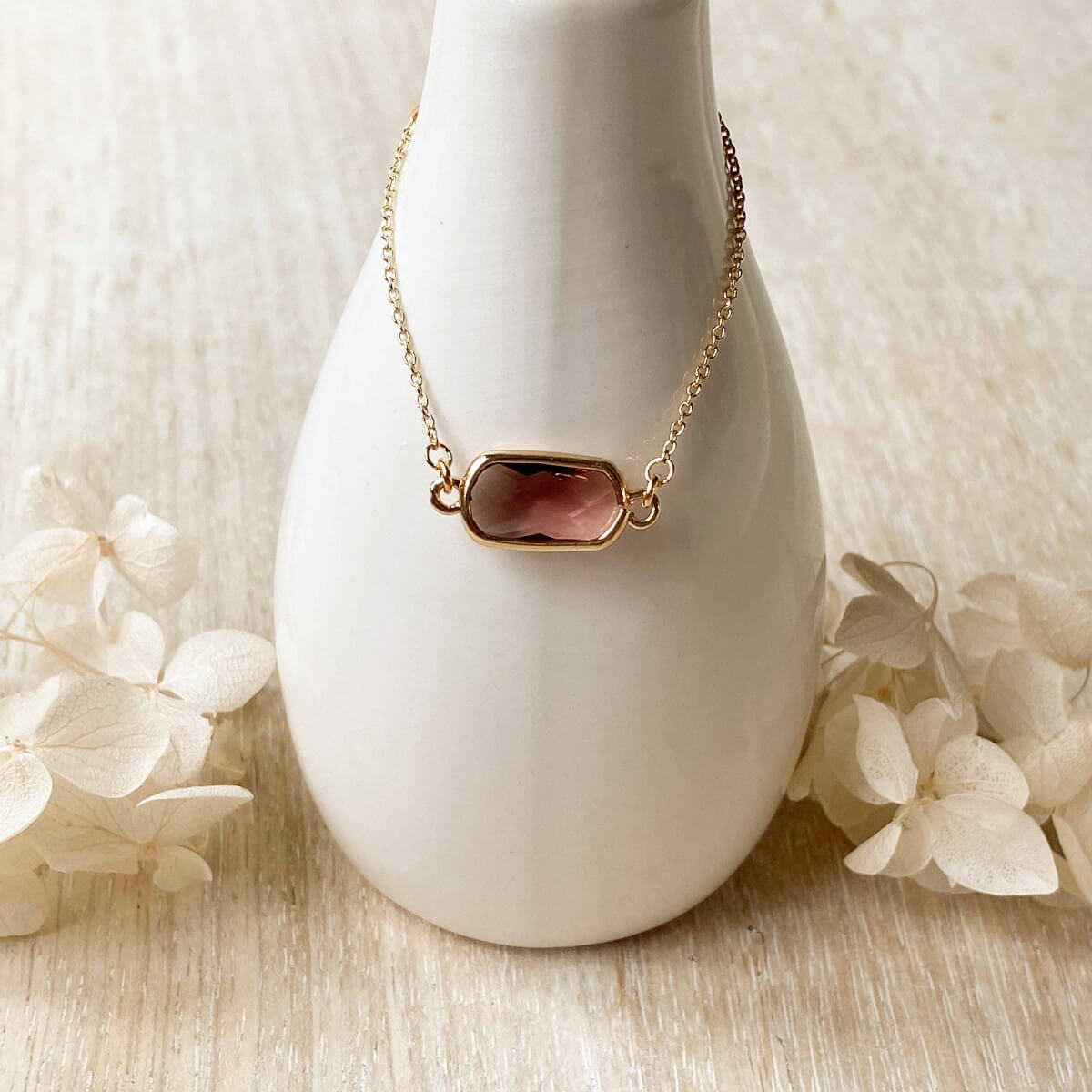 Ava Glass Charm Necklace | gold-plated - NecklacesAgaveh girlAVA-WIN-40Misiyo Candle Co