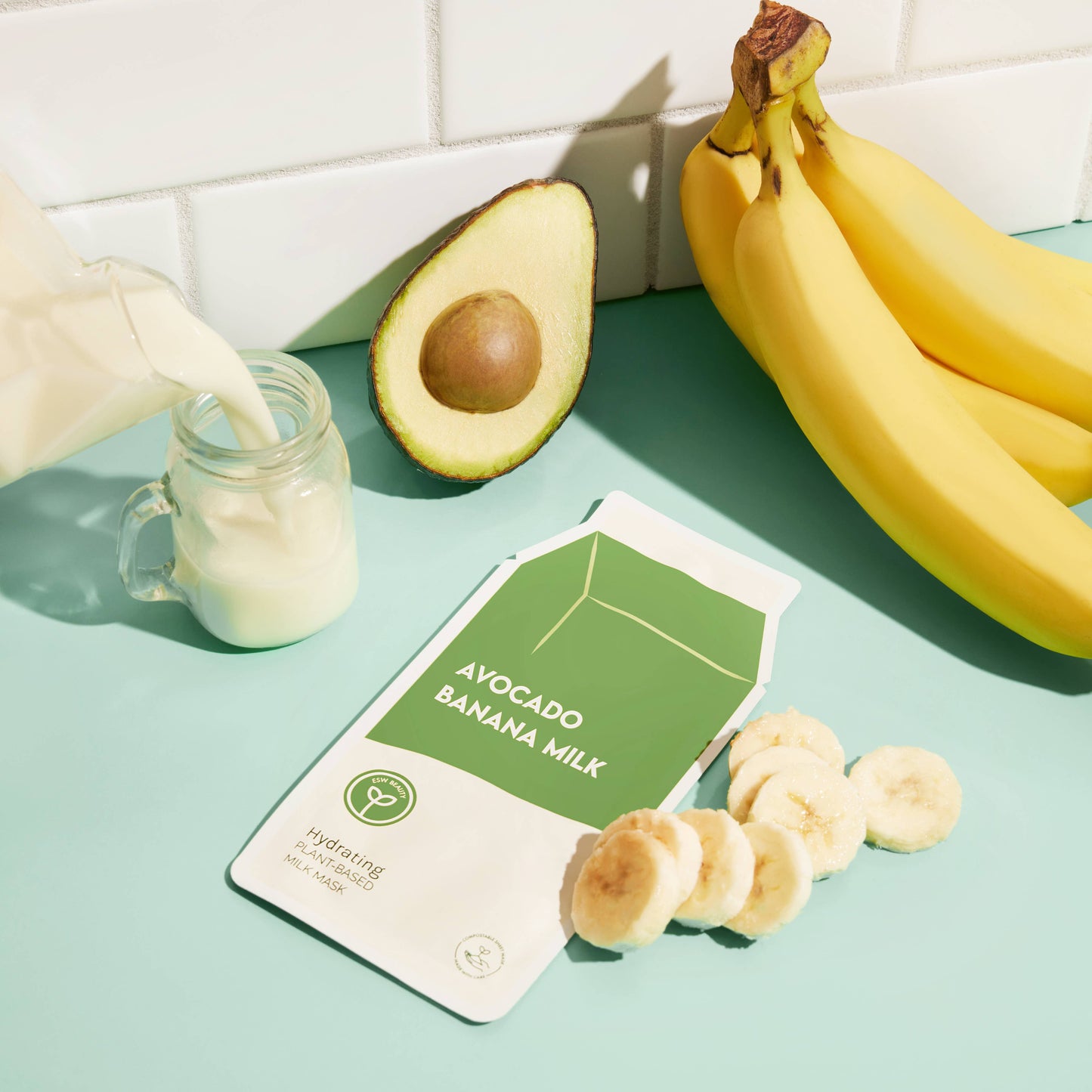 Avocado Banana Milk Hydrating Plant-Based Milk Sheet Mask - Face MasksESW BeautyE0058Misiyo Candle Co