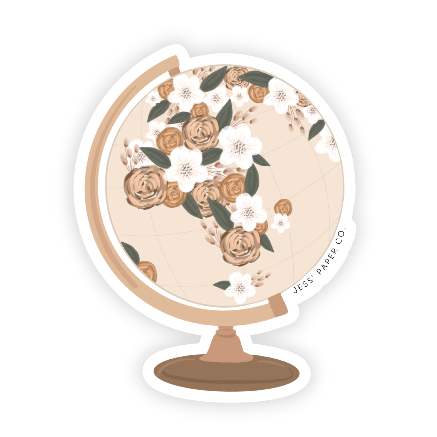 Floral Globe Sticker