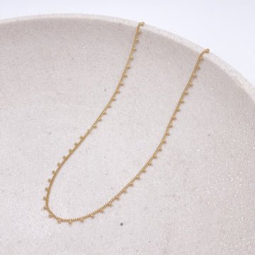 Bailey Bead Chain Necklace | gold plated 16" - NecklacesBec DesignMisiyo Candle Co