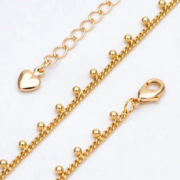 Bailey Bead Chain Necklace | gold plated 16" - NecklacesBec DesignMisiyo Candle Co