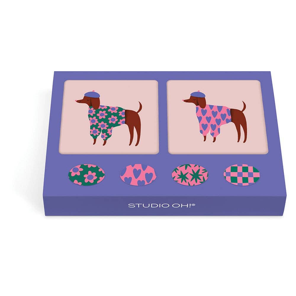 Bonjour, Mes Amis Mini Note Card Set with Stickers | 12 cards - Greeting & Note CardsStudio Oh!MNC13Misiyo Candle Co