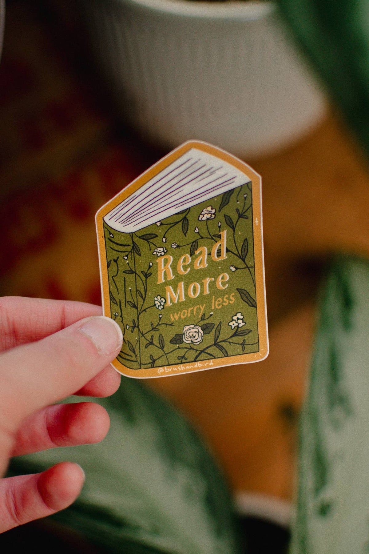 Book Sticker | Read More Worry Less - StickersBrush & Bird Paper Co.STK134Misiyo Candle Co