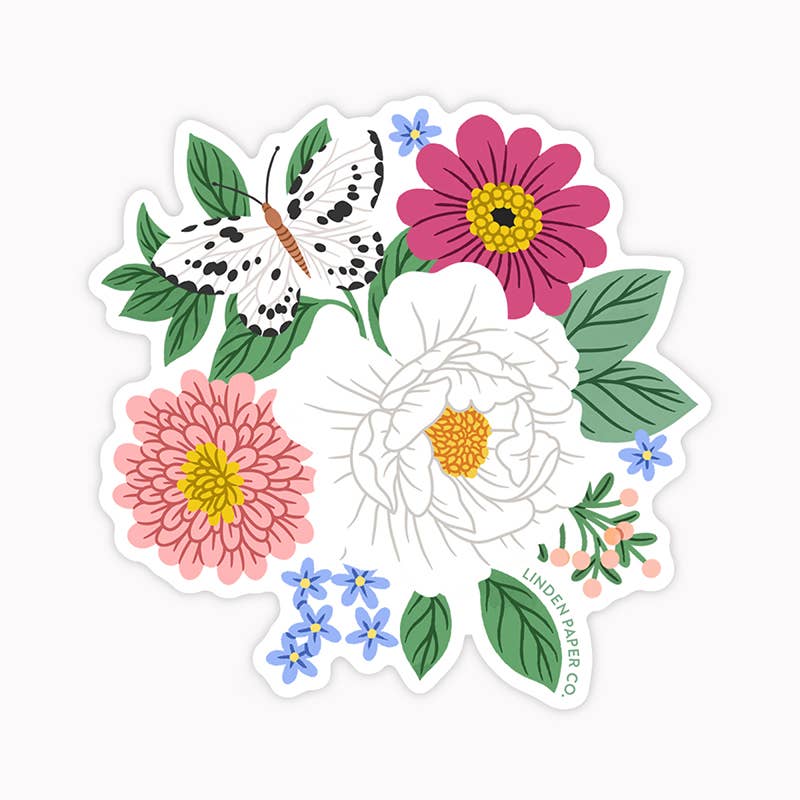 Butterfly Floral Cluster Sticker - StickersLinden Paper Co.STK05Misiyo Candle Co