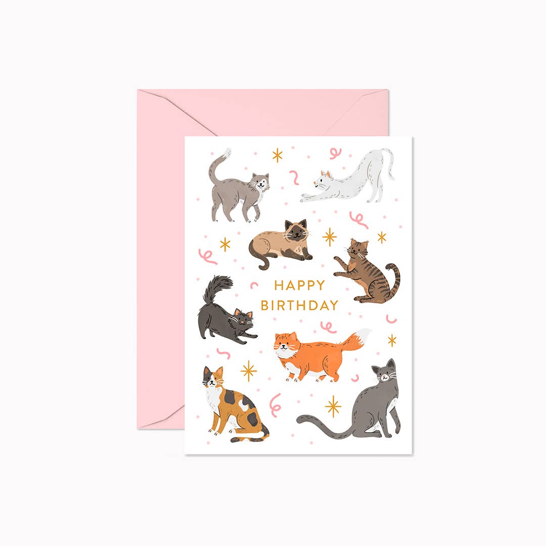 Cat Birthday | Mini Card - Greeting & Note CardsLinden Paper Co.MC026Misiyo Candle Co