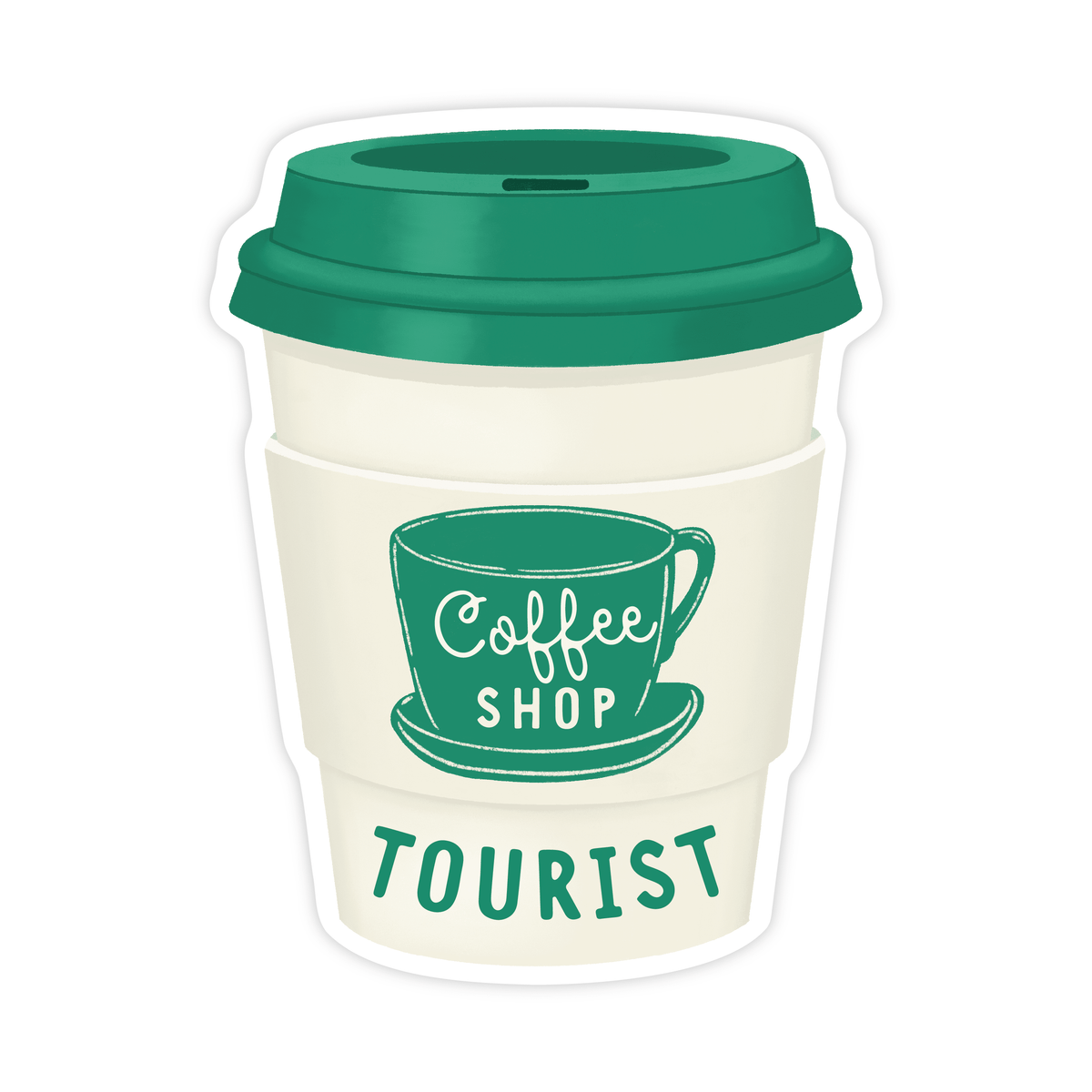 Coffee Shop Tourist | Latte Cup Sticker - StickersSimple WhimsyVS-240Misiyo Candle Co