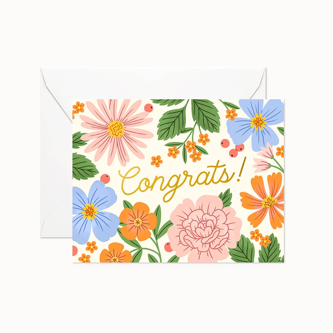 Congrats Summer Garden | Greeting Card - Greeting & Note CardsLinden Paper Co.CG015Misiyo Candle Co