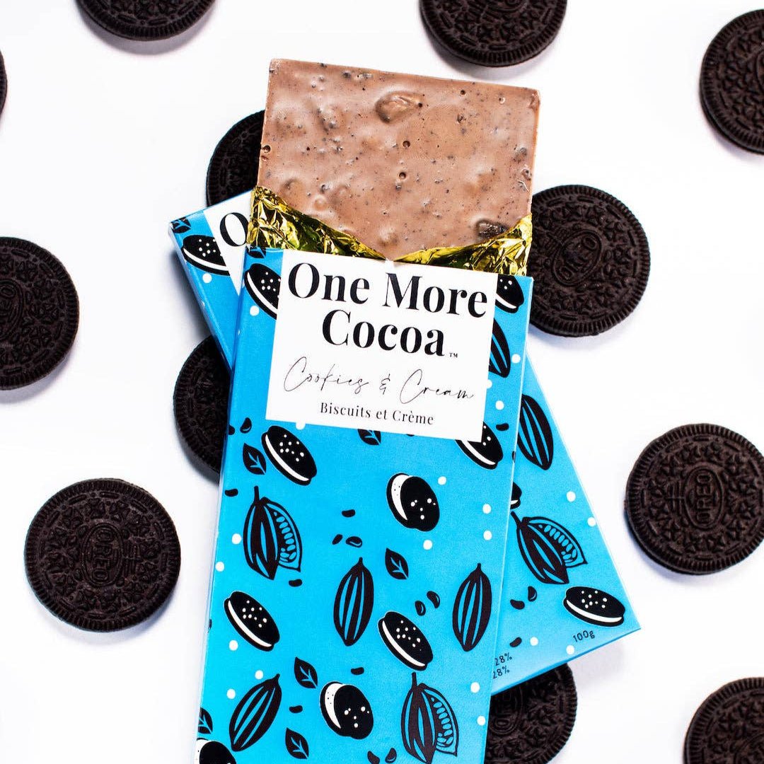 Cookies + Cream Milk Chocolate Bar - Artisan ChocolateOne More CocoaSQ8365344Misiyo Candle Co