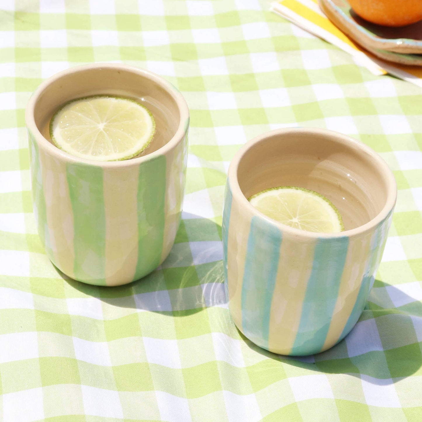 Cottage Striped Tumbler | handcrafted ceramics - PotteryNightshift CeramicsMisiyo Candle Co