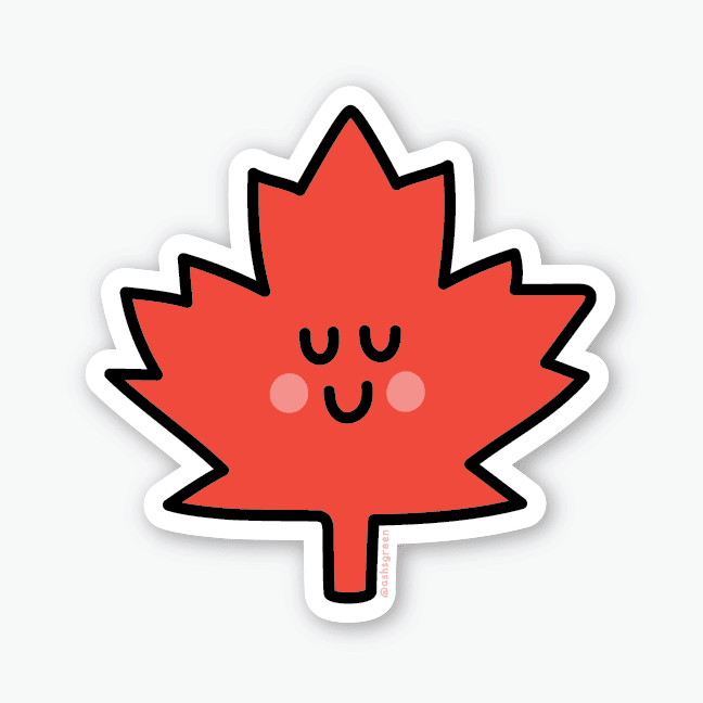 Cute Maple Leaf Vinyl Sticker - StickersAshleigh Green StudiosMisiyo Candle Co
