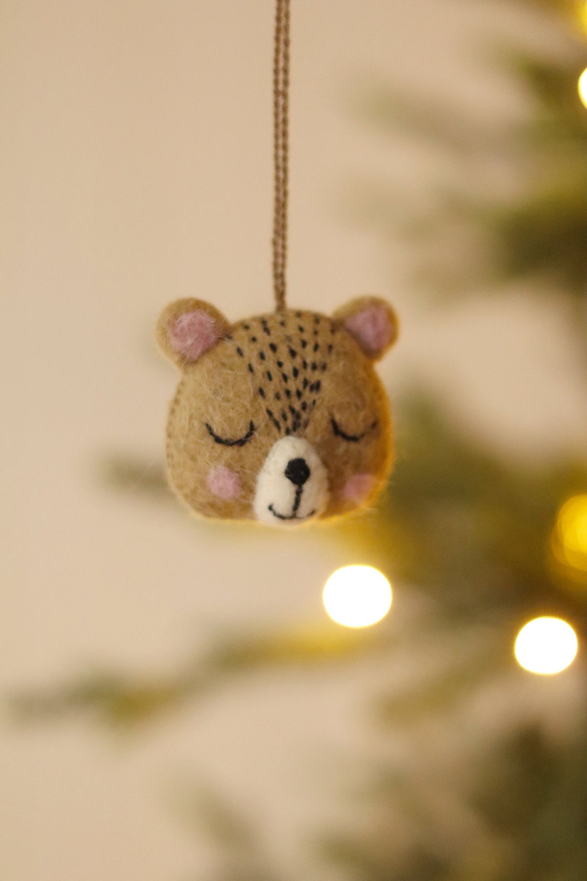 Cutie Bear | Hand Embroidered Ornament - Christmas OrnamentsIndabaMisiyo Candle Co