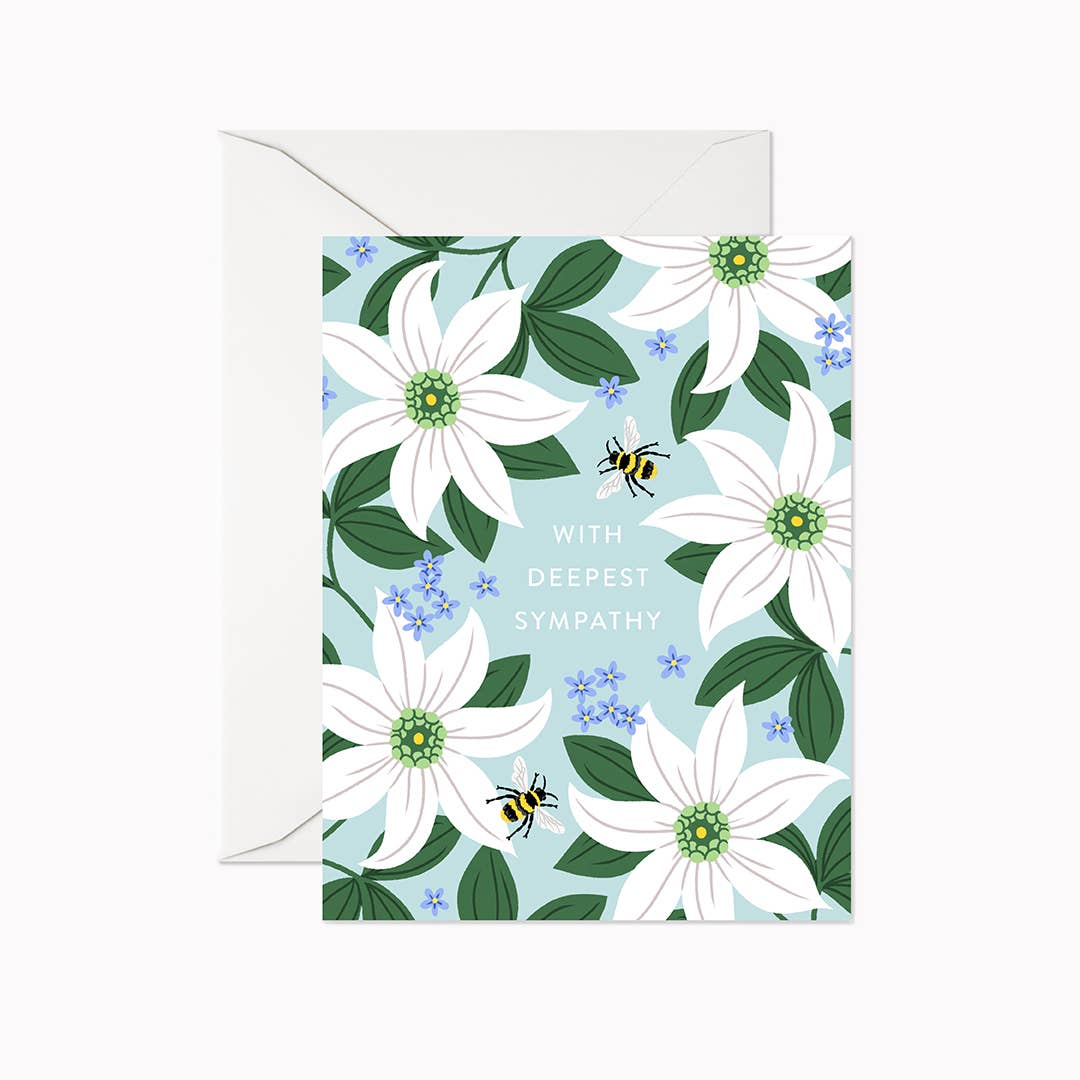 Deepest Sympathy Clematis | Greeting Card - Greeting & Note CardsLinden Paper Co.SY011Misiyo Candle Co