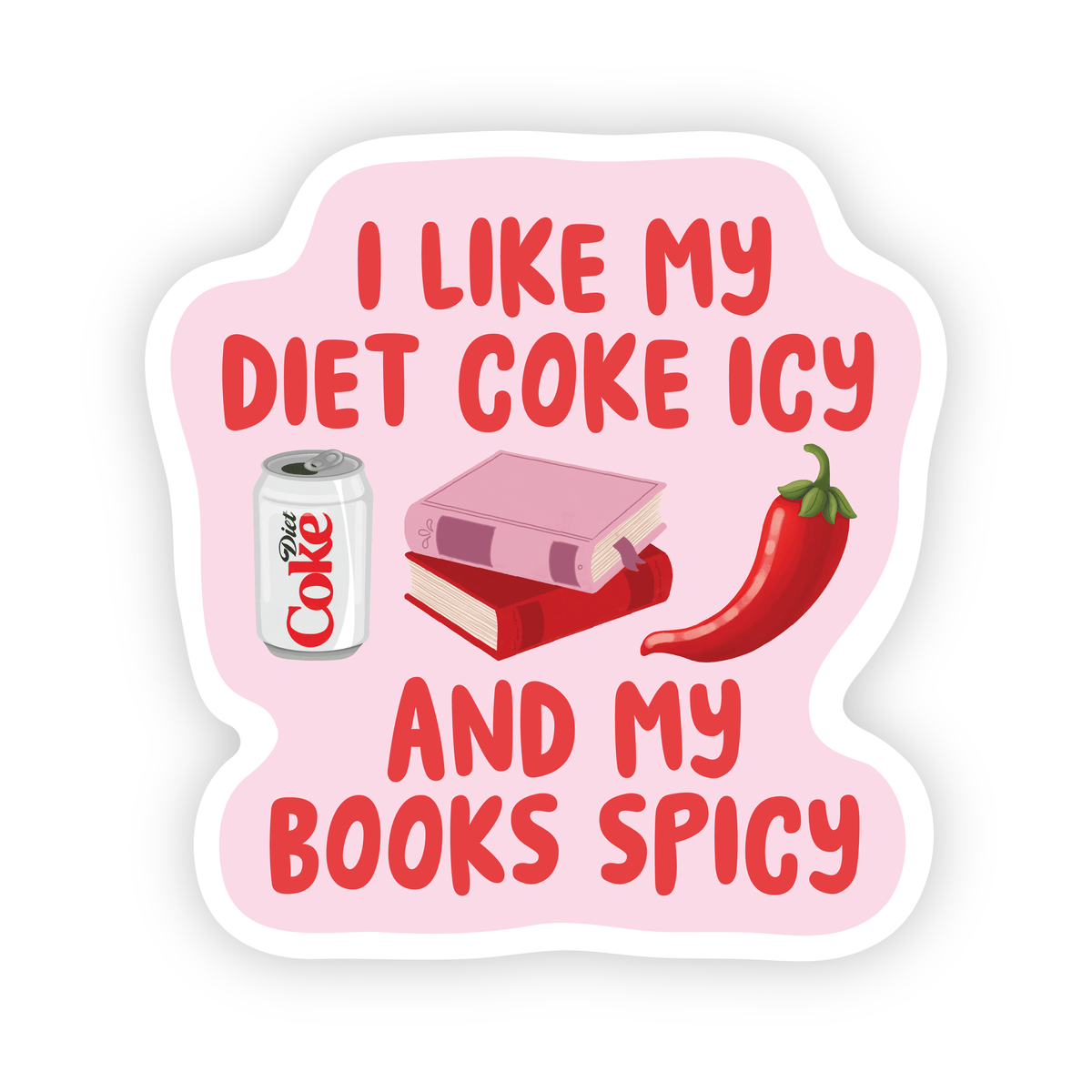 Diet Cola Icy Books Spicy | Bookish Reader Sticker - StickersSimple WhimsyVS-178Misiyo Candle Co