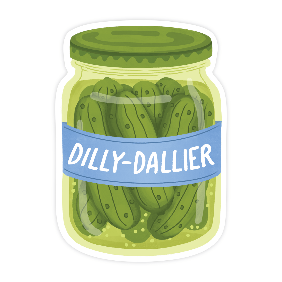 Dilly Dallier | Pickle Jar Foodie Sticker - StickersSimple WhimsyVS-199Misiyo Candle Co