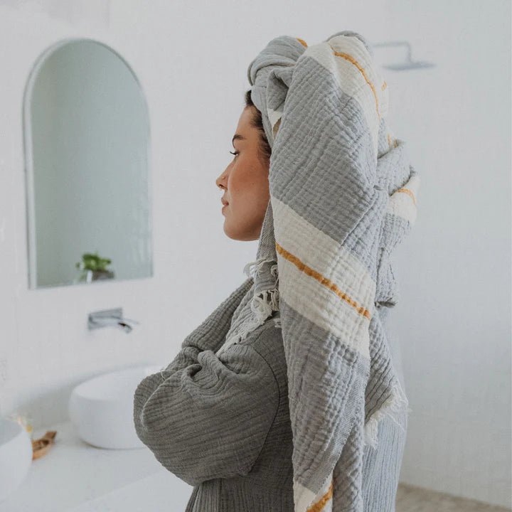Dove Turkish Cotton Crinkle Towel - TowelsPokolokoTATC3Misiyo Candle Co