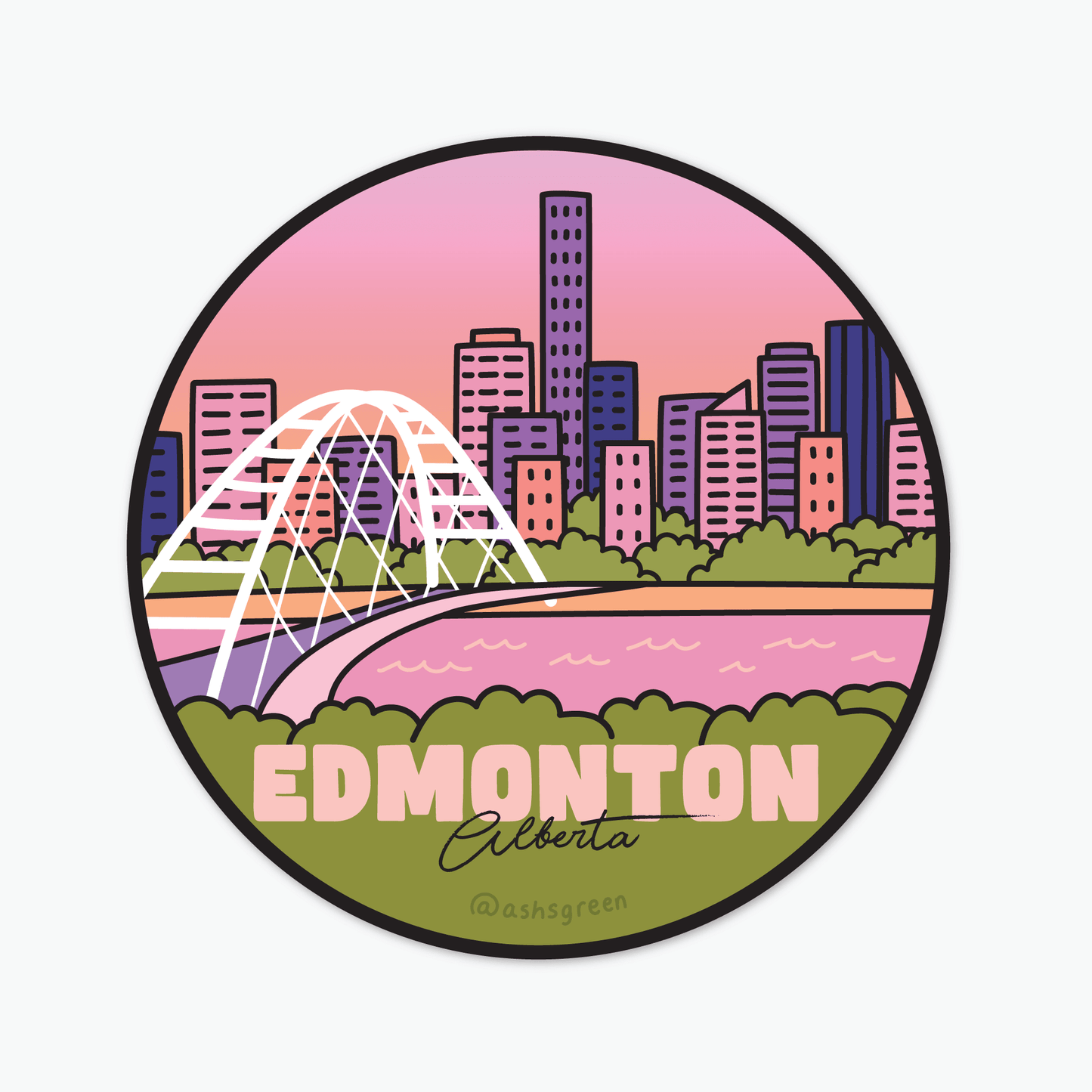 Edmonton Vinyl Sticker - StickersAshleigh Green StudiosMisiyo Candle Co