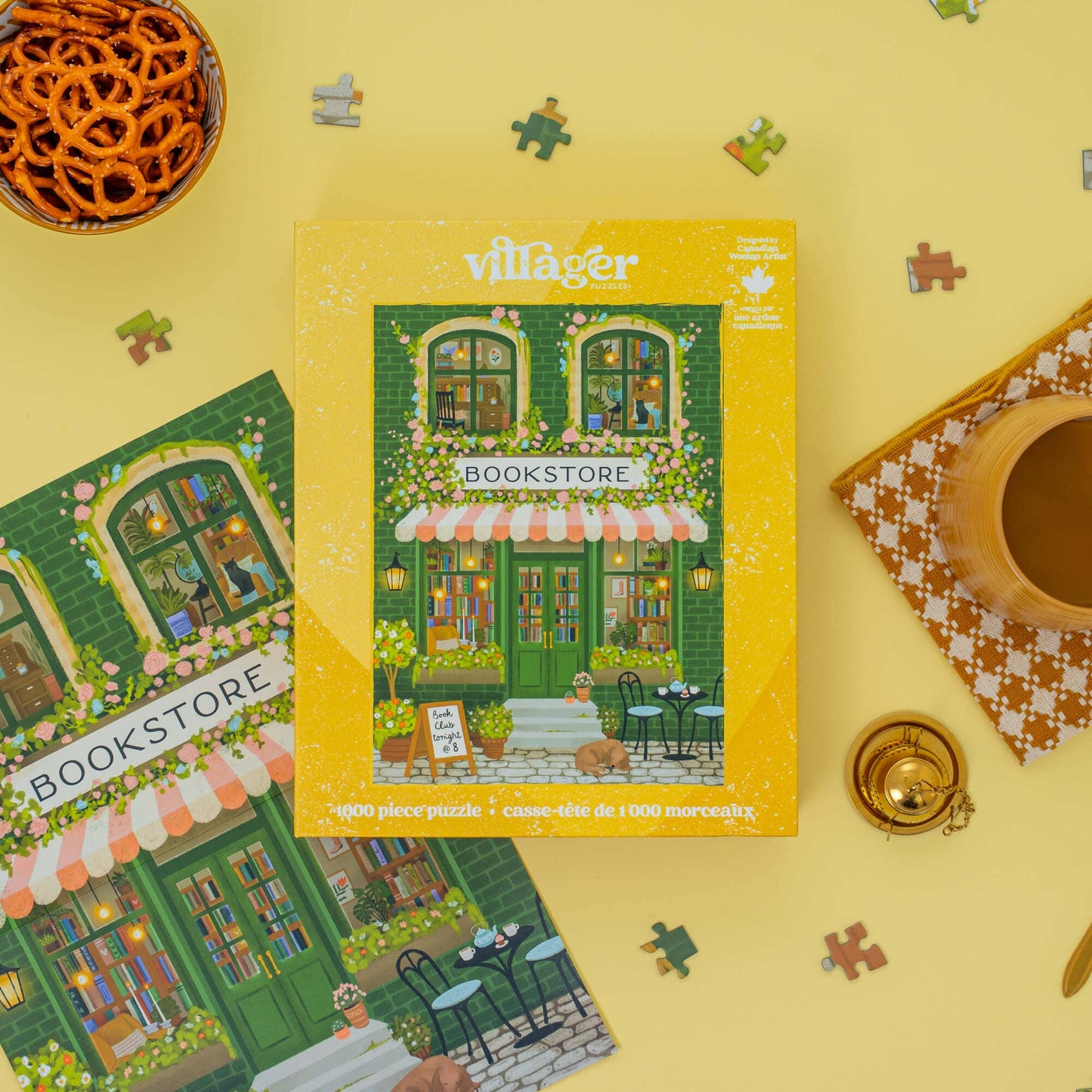 Emerald Bookstore | 1000-Piece Puzzle | Designed in Canada - PuzzlesVillager PuzzlesVPEMER01Misiyo Candle Co