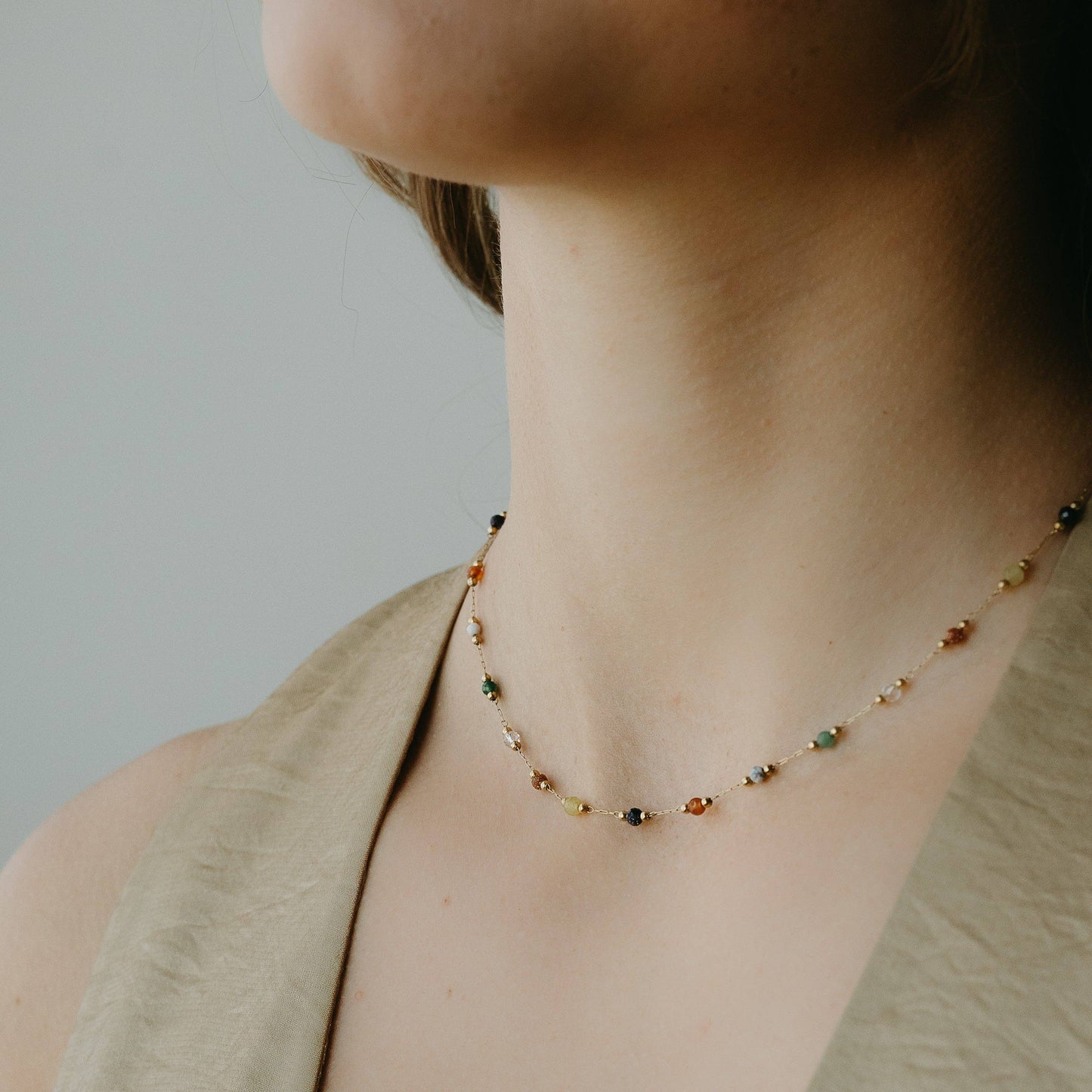 Esme Beaded Necklace - NecklacesPETITE GOLDMisiyo Candle Co