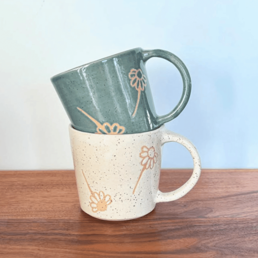 Falling Daisies Mug | handcrafted ceramics - PotteryCeramics By StephCBS-0016Misiyo Candle Co