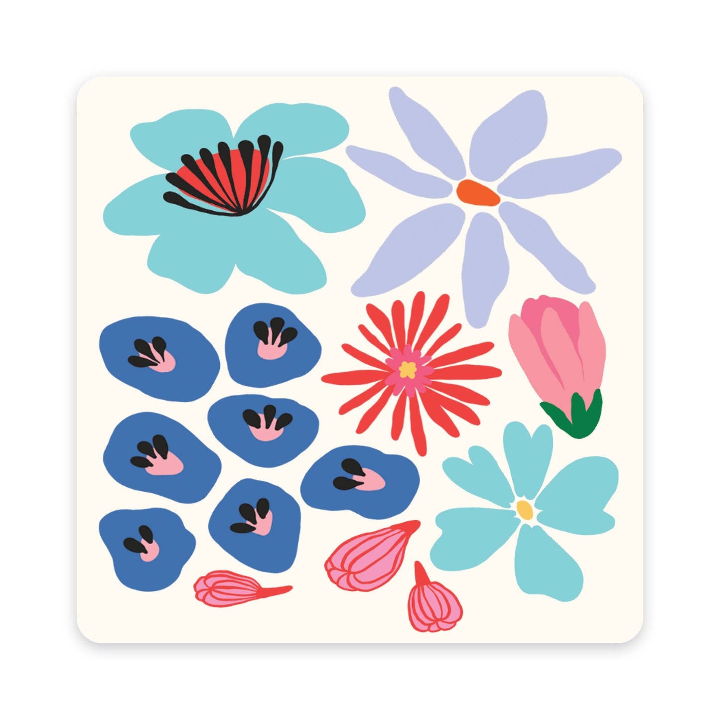 Botanical Bliss Mini Note Card Set with Stickers | 12 cards