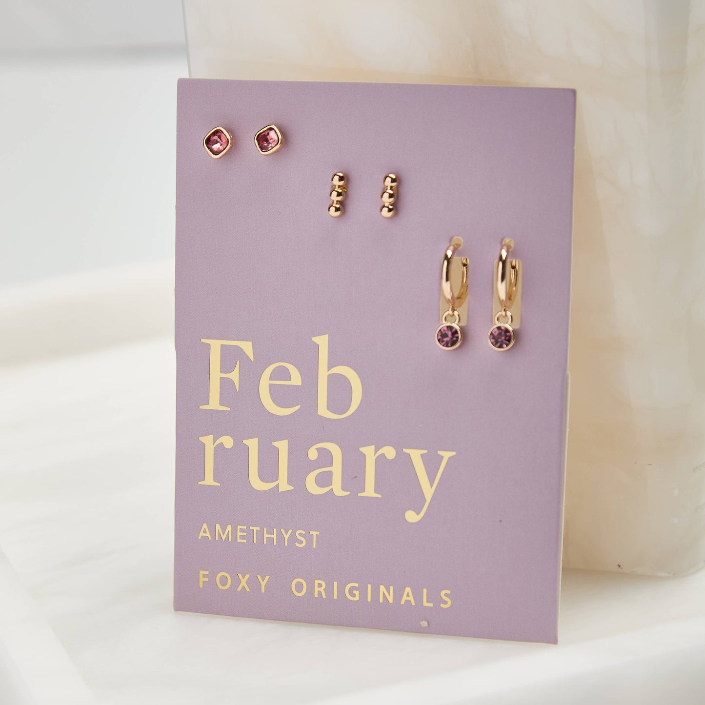 February Birthstone Mix & Match Earring Set - EarringsFoxy OriginalsBS202Misiyo Candle Co