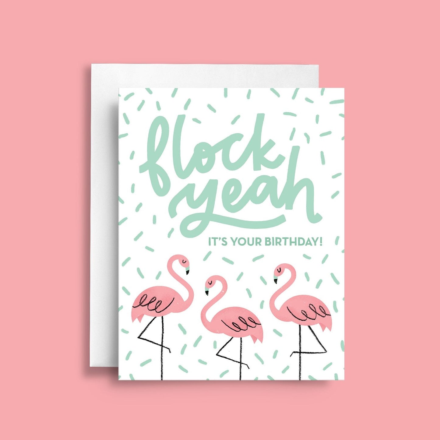Flock Yeah Flamingo | Birthday Greeting Card - Greeting & Note CardsNatasia MakesBDAY003Misiyo Candle Co