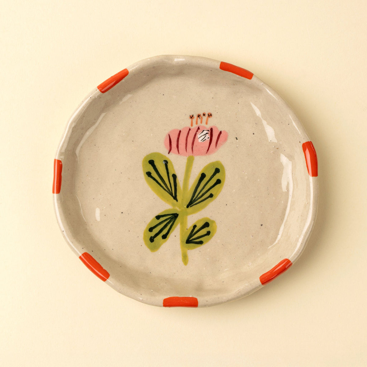 Flora Ceramic Trinket Dish - Poppy - Trinket DishIndabaMisiyo Candle Co