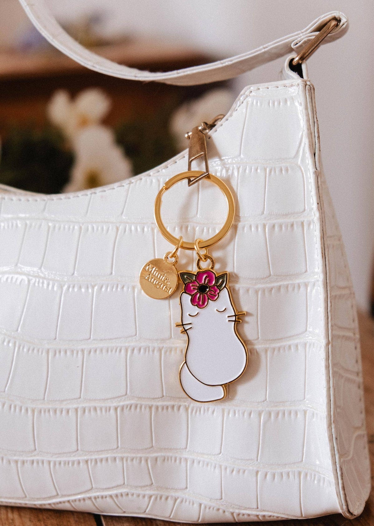 Floral Cat Keychain - KeychainMimi & AugustFloral Cat KeychainMisiyo Candle Co