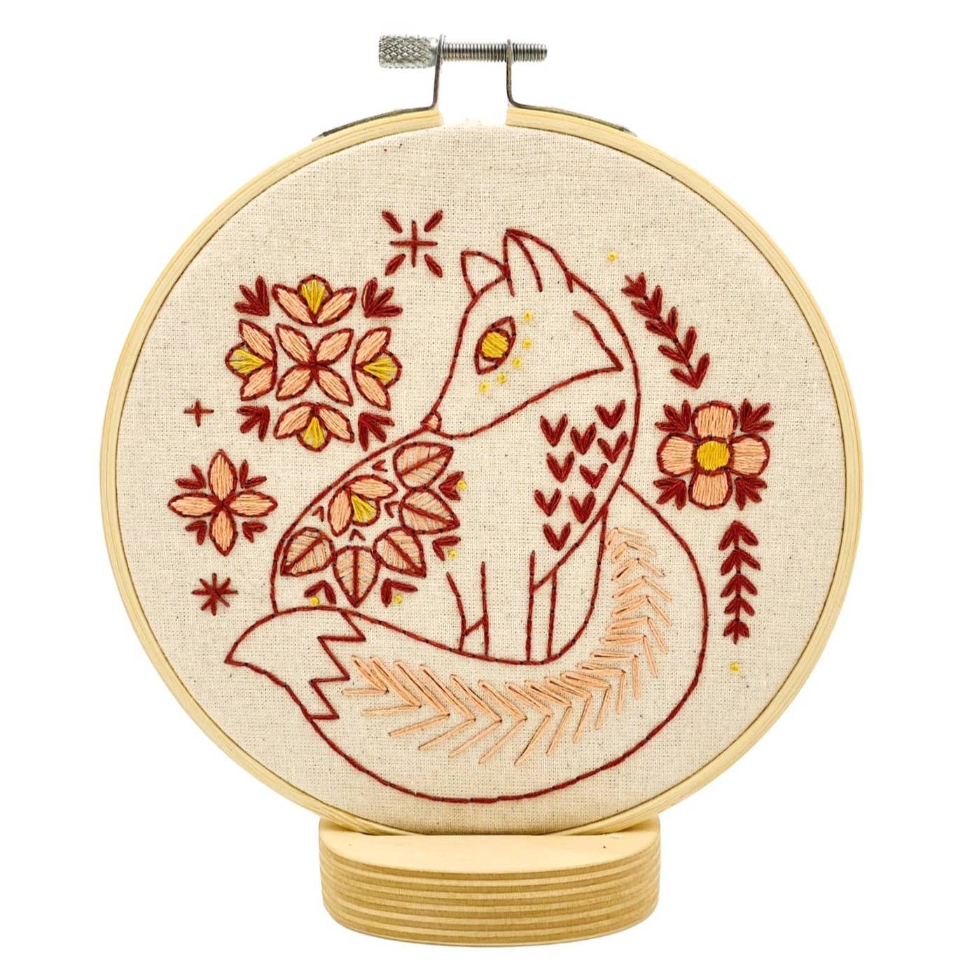 Folk Fox Embroidery Kit - Embroidery KitsHook, Line & TinkerfolkfoxcolourMisiyo Candle Co