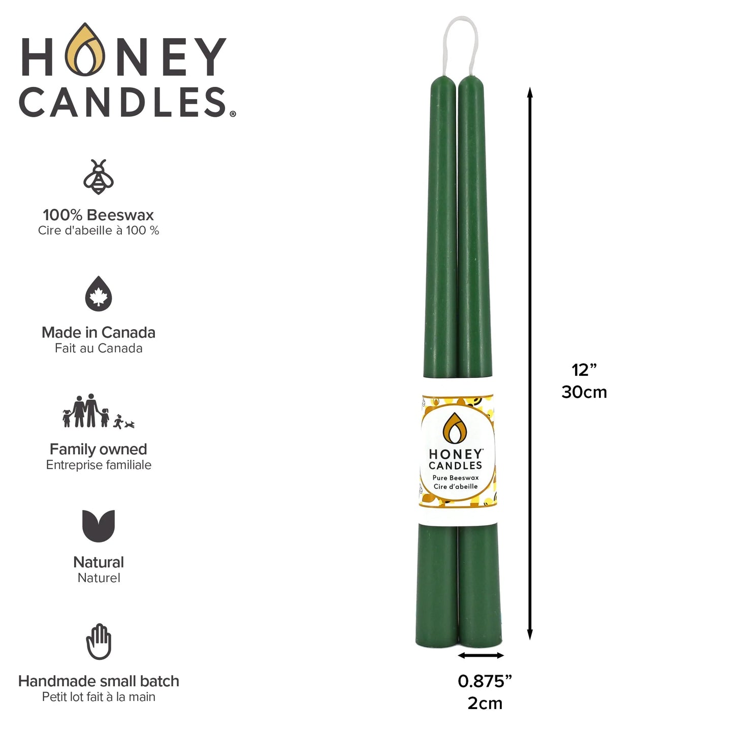 Forest Beeswax Taper Candle Pair - Taper CandlesHoney CandlesMisiyo Candle Co