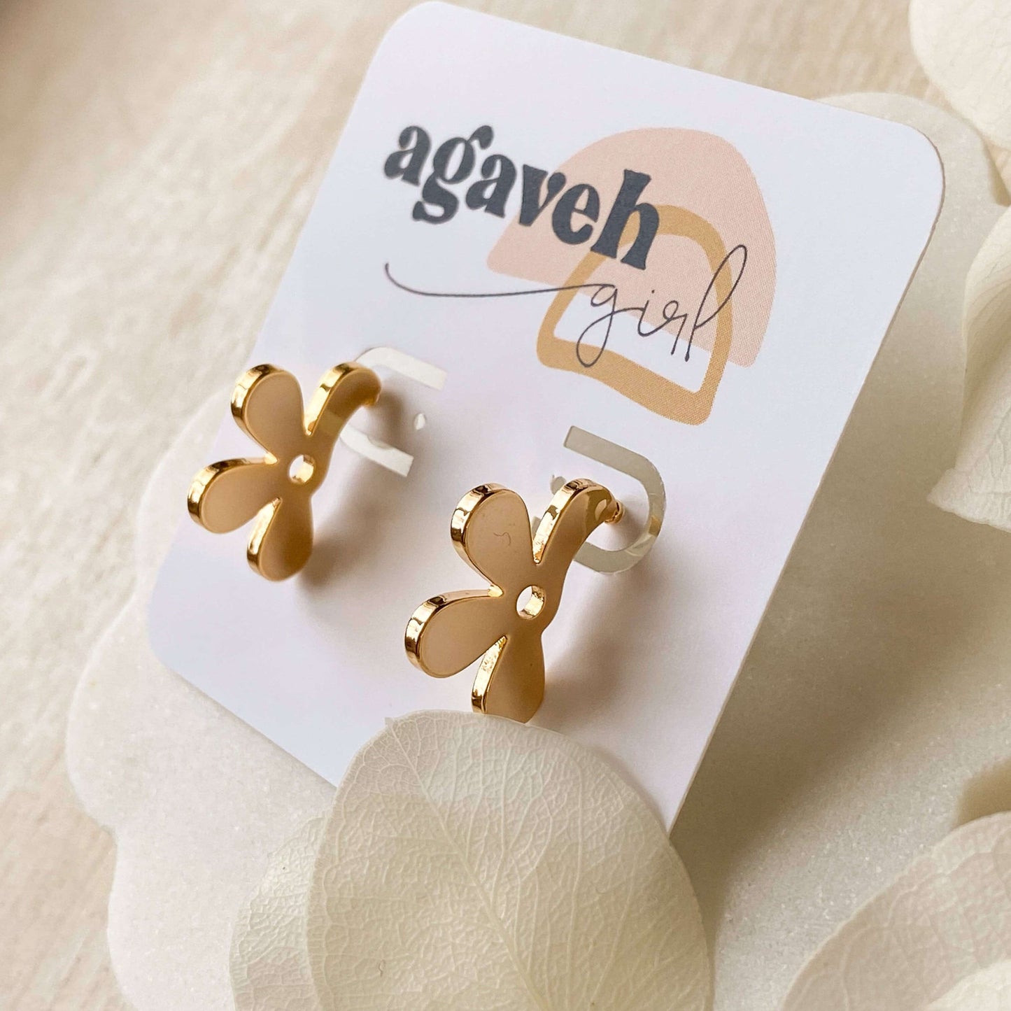 Forget Me Not Gold Stud Earrings - EarringsAgaveh girlFOR-STU-25Misiyo Candle Co